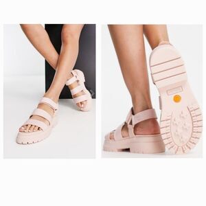 Timberland London Vibe 3 Band sandals In Pink Grain SIZE 9.5 Grandpa Fisherman